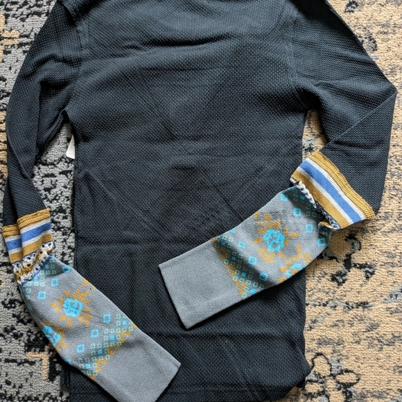 Anthropologie We the Free Top Mikah Layering Cuff Black Combo XS - Picture 4 of 9